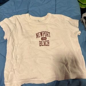 White cropped  brandy Melville shirt